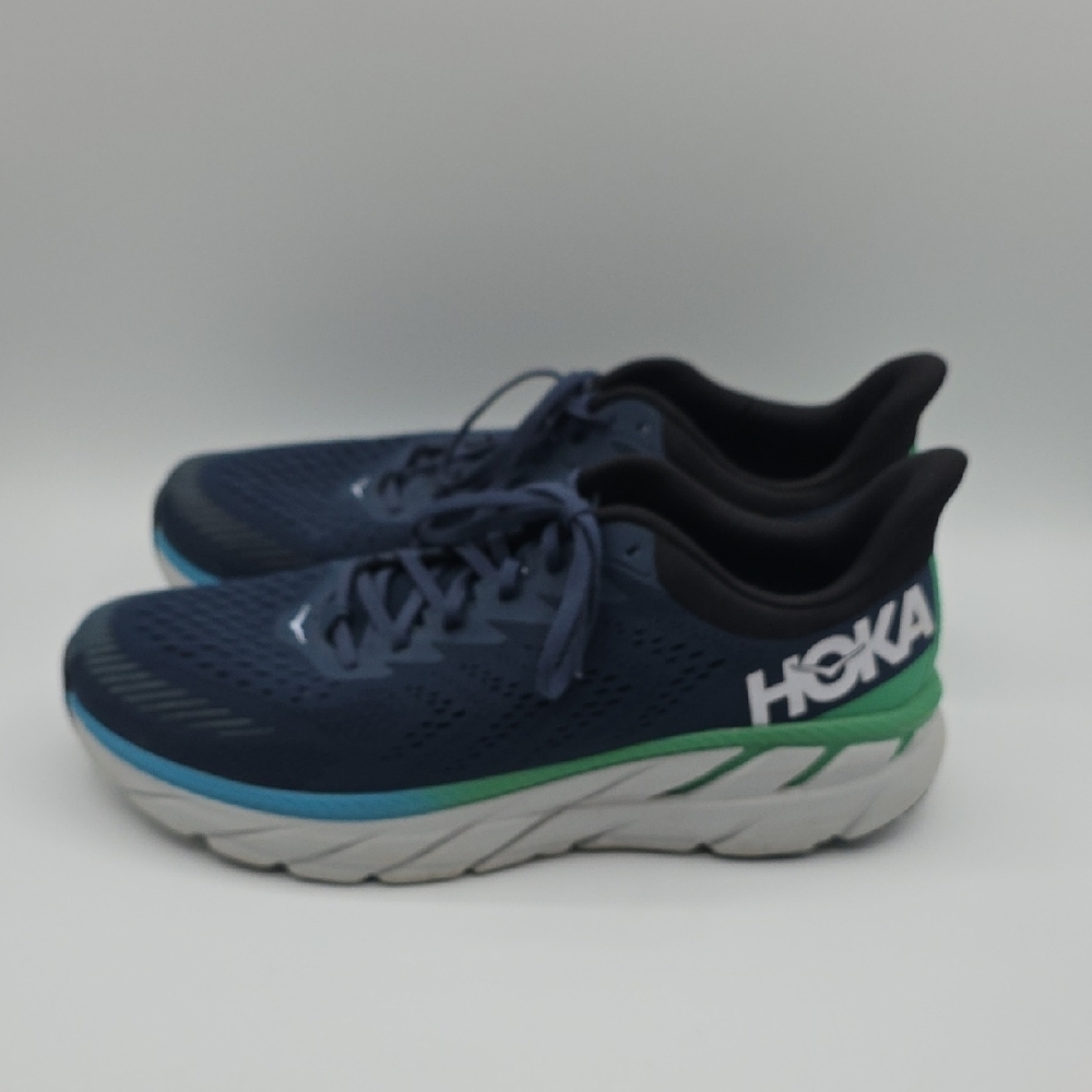 Hoka Men's Blue and Green Running Shoes - Picture 2 of 11